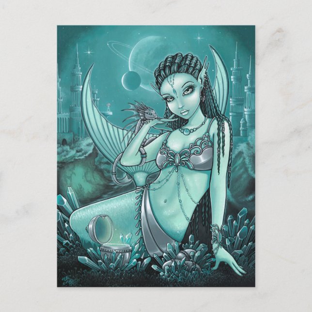 Uli Celestial Alien Mermaid Fae Dragon Postcard (Front)