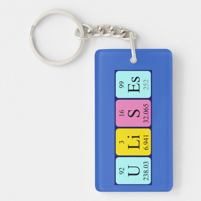 Ulises periodic table name keyring (Front)