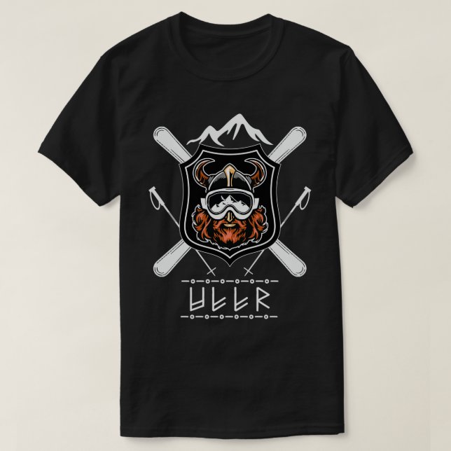 Ullr God Of Archery Norse Hunting Viking Ski  T-Shirt (Design Front)