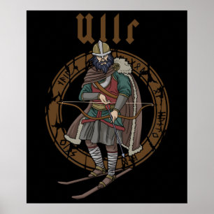Ullr Ski Winter Sports Gifts Skiing Viking Poster