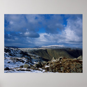 Ullscarf and Skiddaw Winter Holiday Card Poster
