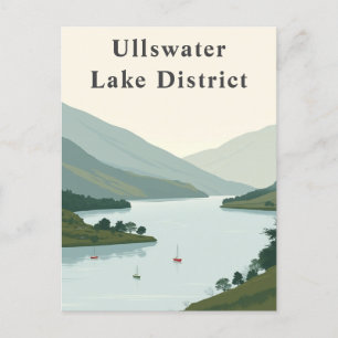 Ullswater, Lake District England Peaks Art Postcard