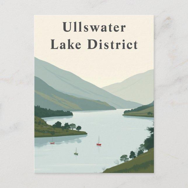 Ullswater, Lake District England Peaks Art Postcard (Front)