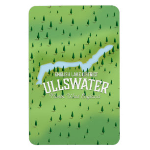 Ullswater lake district travel map poster. magnet