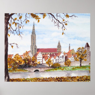 Ulm Cathedral in Germany by Farida Greenfield Poster