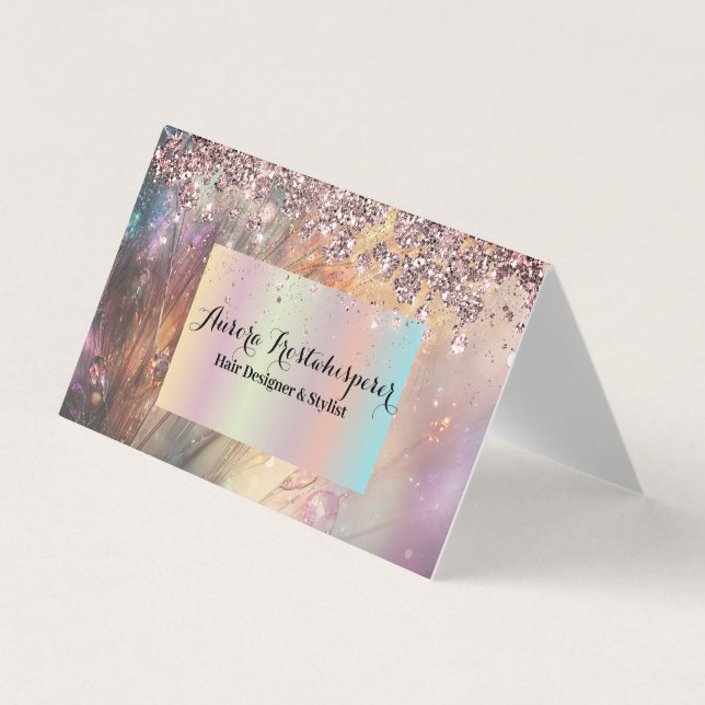 Ulrica Rose Glitter Halo Business Card (Front)