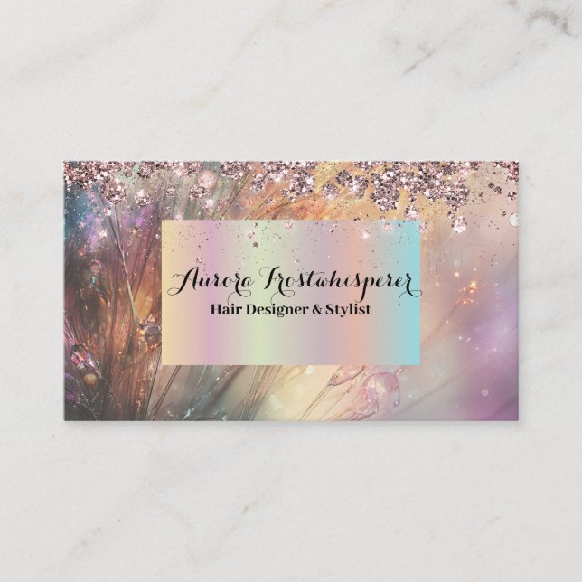 Ulrica Rose Glitter Halo Business Card (Front)