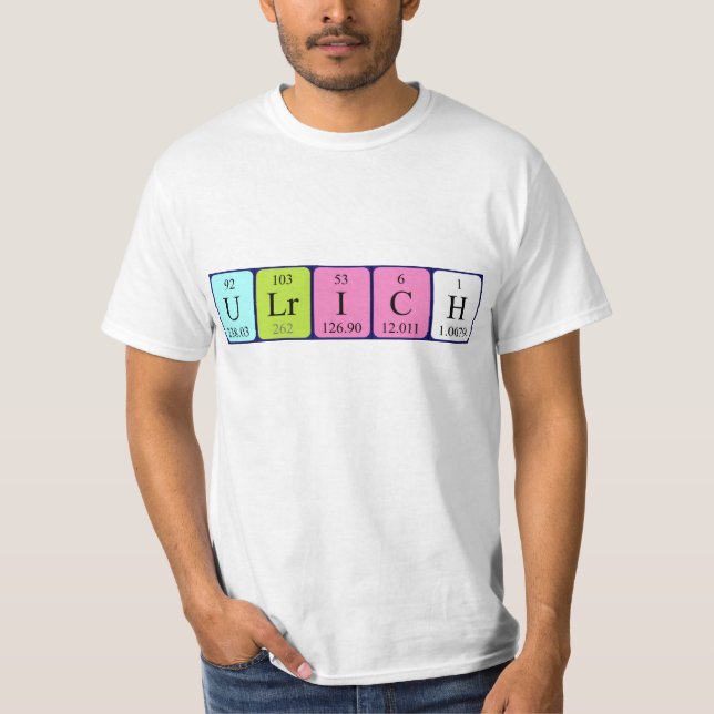Ulrich periodic table name shirt (Front)