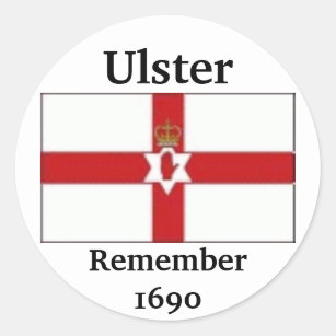 Ulster Flag, Ulster, Remember1690 Classic Round Sticker