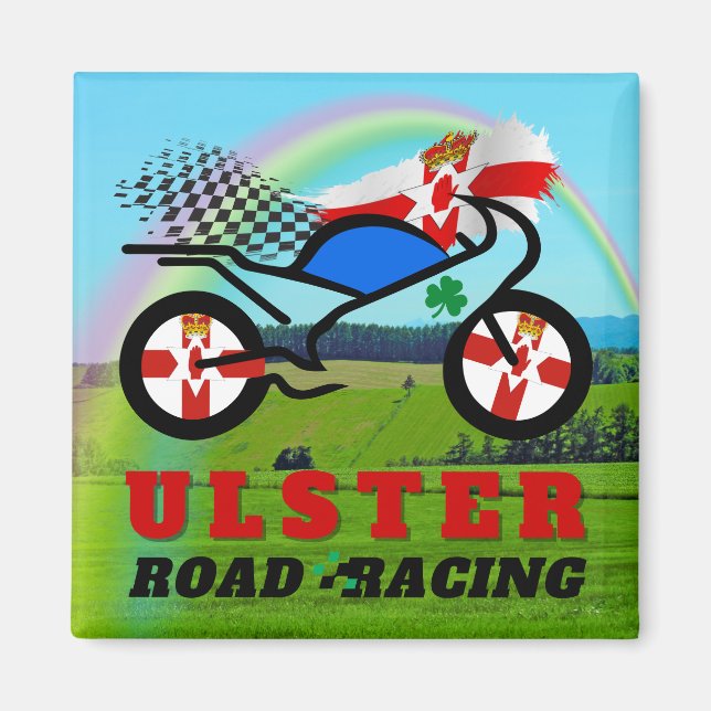 Ulster Motorcycle Road Racing Magnet (Front)