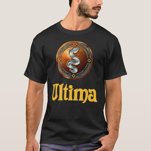 Ultima Logo Serpent Black Gate Essential T-Shirt (Front)