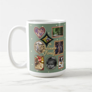Ultimate 12 Photo Family Retro Frame Collage Coffee Mug
