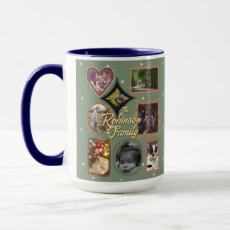 Ultimate 12 Photo Family Retro Frame Collage Mug