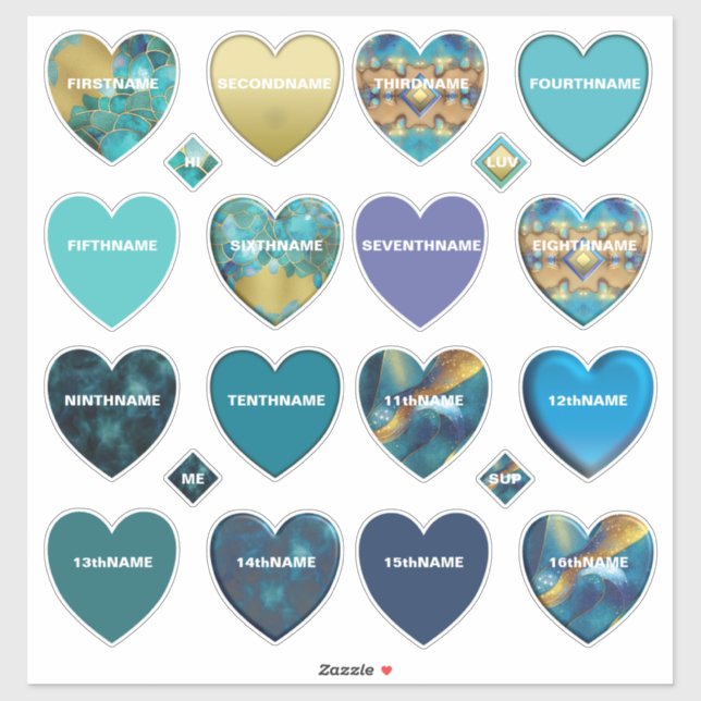 Ultimate 16 Name Hearts Collection V2 (Sheet)
