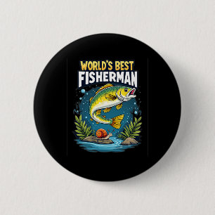 Ultimate Catch World's Best Fisherman Fishing Enth 6 Cm Round Badge