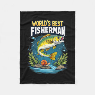 Ultimate Catch World's Best Fisherman Fishing Enth Fleece Blanket
