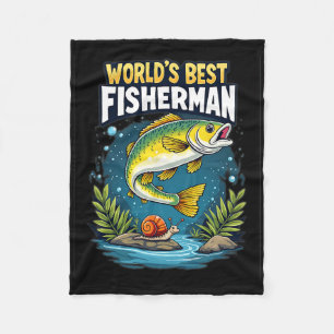 Ultimate Catch World's Best Fisherman Fishing Enth Fleece Blanket