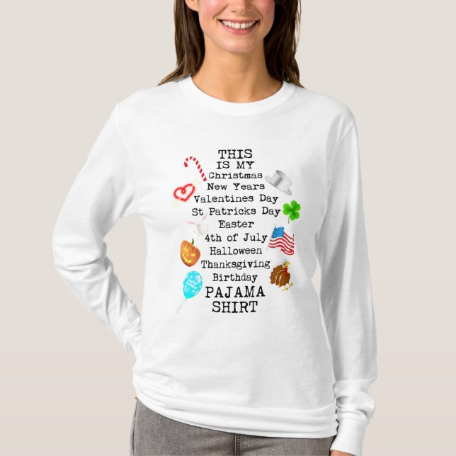 Ultimate Celebration Pajama Top Multi Holidays (Front)