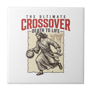 Ultimate Crossover Christian Basketball Vintage Ceramic Tile
