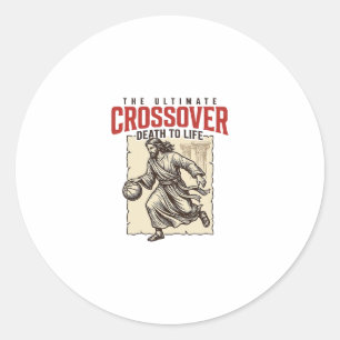 Ultimate Crossover Christian Basketball Vintage Classic Round Sticker