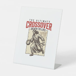 Ultimate Crossover Christian Basketball Vintage Pedestal Sign