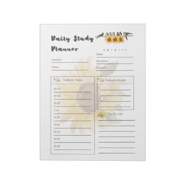 Ultimate Daily Study Planner Template Notepad (Rotated)