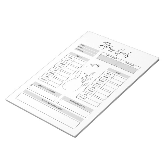 Ultimate Fitness Tracker Template Notepad (Angled)