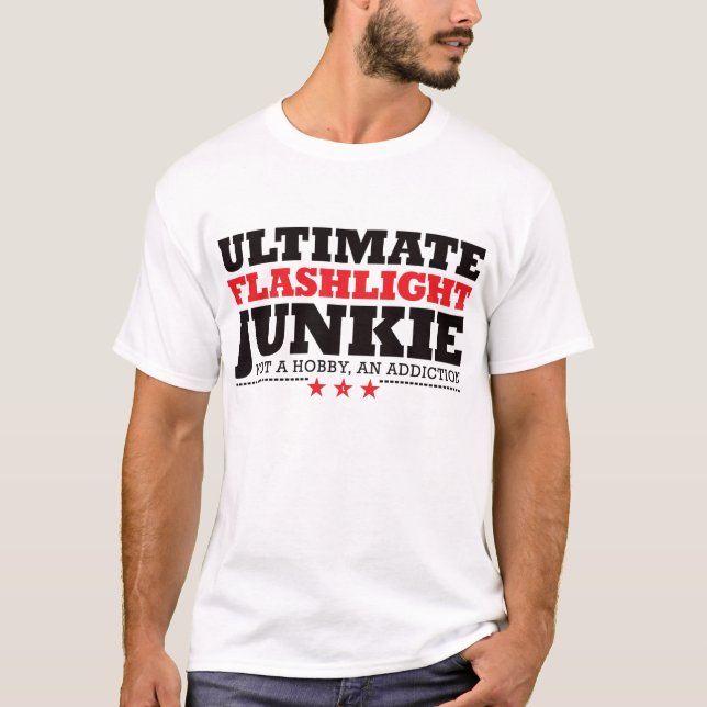 Ultimate Flashlight Junkie - Red T-Shirt (Front)
