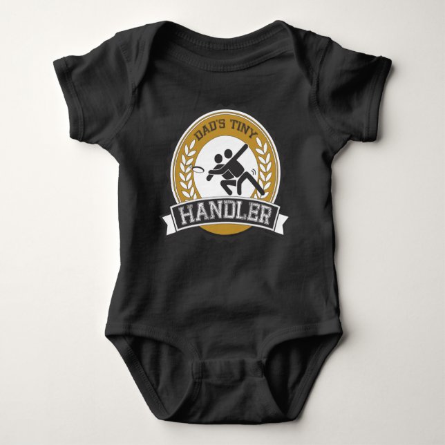 Ultimate Frisbee - Daddy's little Handler Baby Bodysuit (Front)