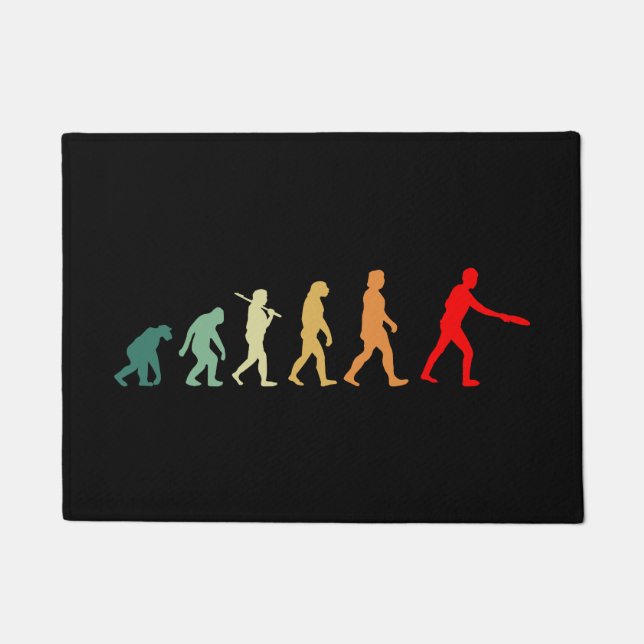 Ultimate Frisbee Disc golf Evolution Retro Funny Doormat (Front)