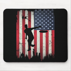 Ultimate Frisbee Disc Golf Usa American Flag 4th O Mouse Pad