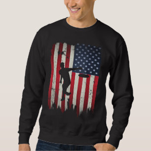 Ultimate Frisbee Disc Golf USA American Flag 4th o Sweatshirt