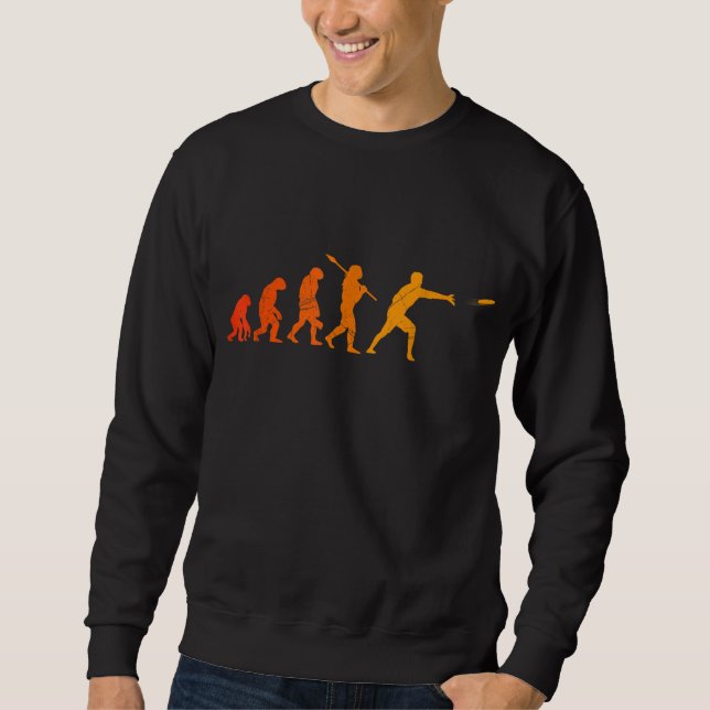 Ultimate Frisbee Evolution Disc Golf Monkey Human  Sweatshirt (Front)