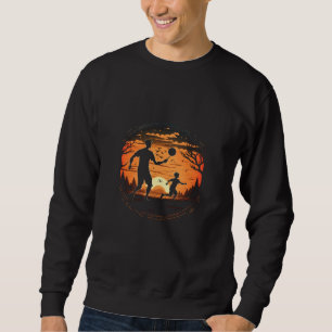Ultimate Frisbee Fans Father and Son Playing Frisb Sweatshirt