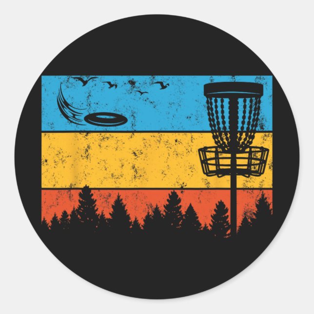 Ultimate Frisbee Frolf Disc Golf Player Flying Dis Classic Round Sticker (Front)