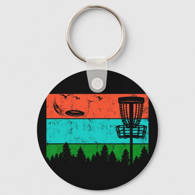 Ultimate Frisbee Frolf Disc Golf Player Flying Dis Key Ring (Front)