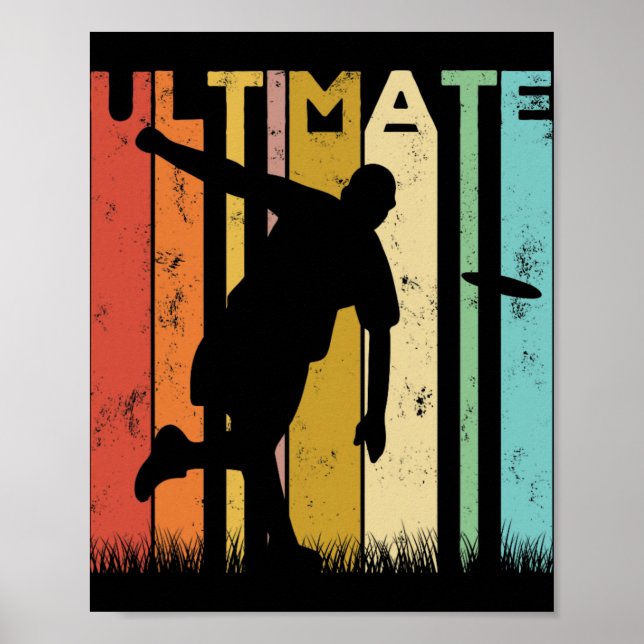 Ultimate Frisbee Frolf Disc Golf Player Flying Dis Poster (Front)