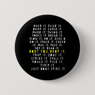 Ultimate Frisbee Game Language Frowler Disc Golf P 6 Cm Round Badge