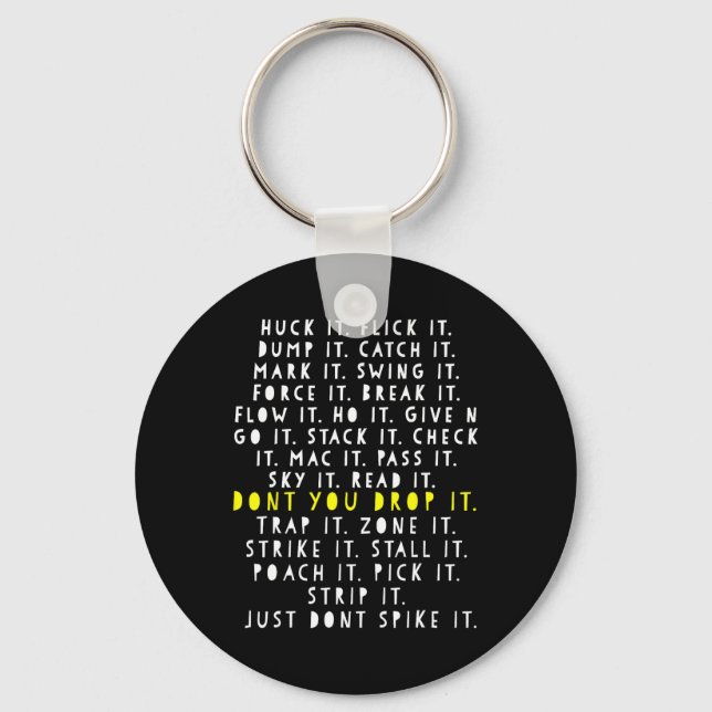 Ultimate Frisbee Game Language Frowler Disc Golf P Key Ring (Front)
