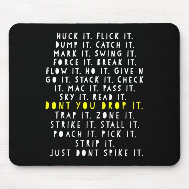 Ultimate Frisbee Game Language Frowler Disc Golf P Mouse Pad (Front)