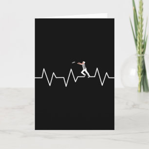 Ultimate Frisbee Heartbeat Funny Disc Golf Player Card