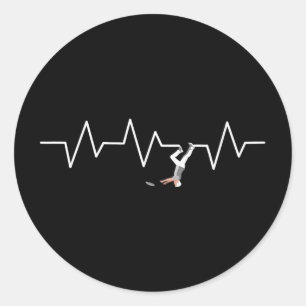 Ultimate Frisbee Heartbeat Funny Disc Golf Player Classic Round Sticker