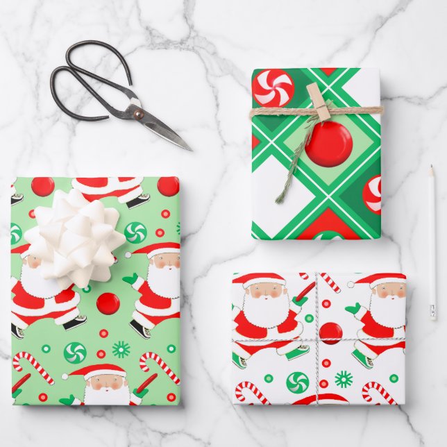 Ultimate Frisbee Holiday Gift Wrapping Paper (Front)