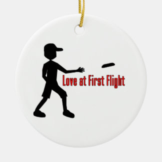 Ultimate Frisbee Love at First Flight Ceramic Ornament