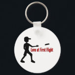 Ultimate Frisbee Love at First Flight Key Ring<br><div class="desc">A pun on the phrase "Love at first sight",  this design is a great way to show off your love for Ultimate Frisbee!</div>