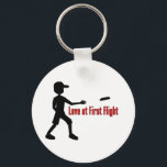 Ultimate Frisbee Love at First Flight Key Ring<br><div class="desc">A pun on the phrase "Love at first sight",  this design is a great way to show off your love for Ultimate Frisbee!</div>