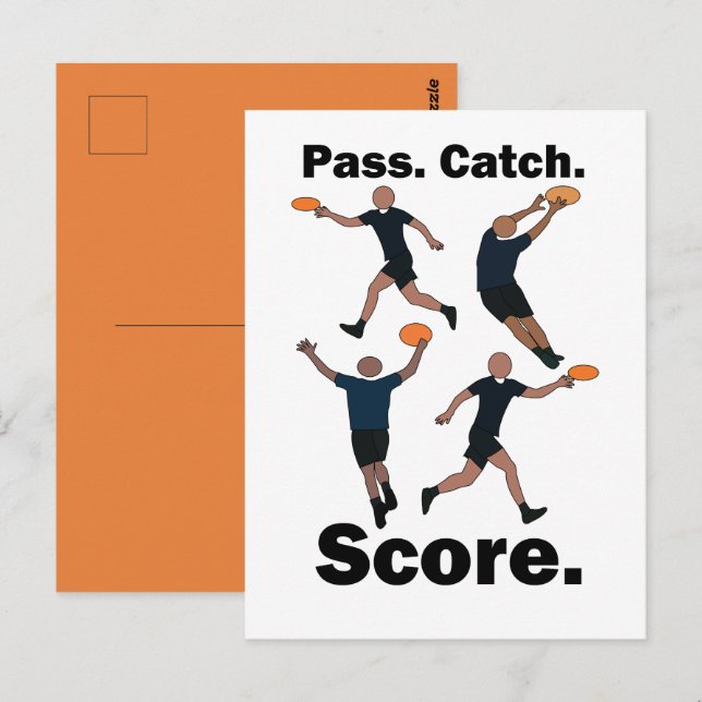 Ultimate Frisbee Pass Catch Score Frisbee Party Postcard (Front/Back)