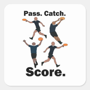 Ultimate Frisbee Pass Catch Score Frisbee Party Square Sticker