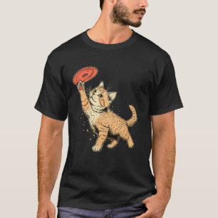 Ultimate Frisbee player Cat on Ultimate Frisbee T-Shirt
