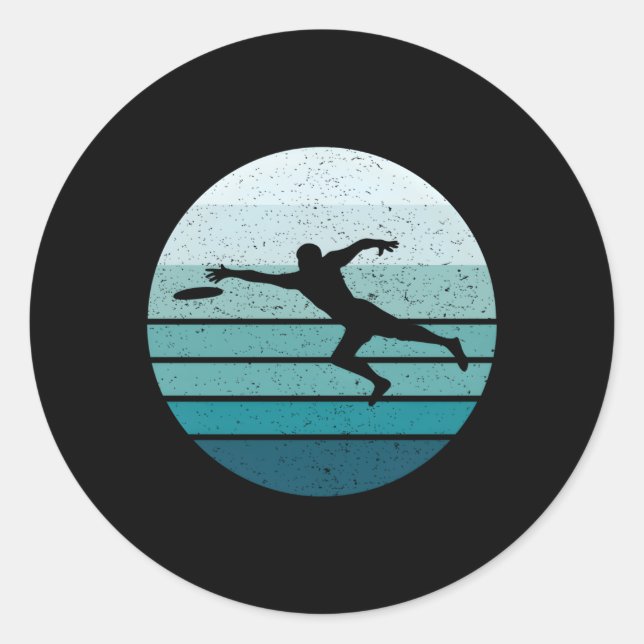 Ultimate Frisbee Striped Style Classic Round Sticker (Front)